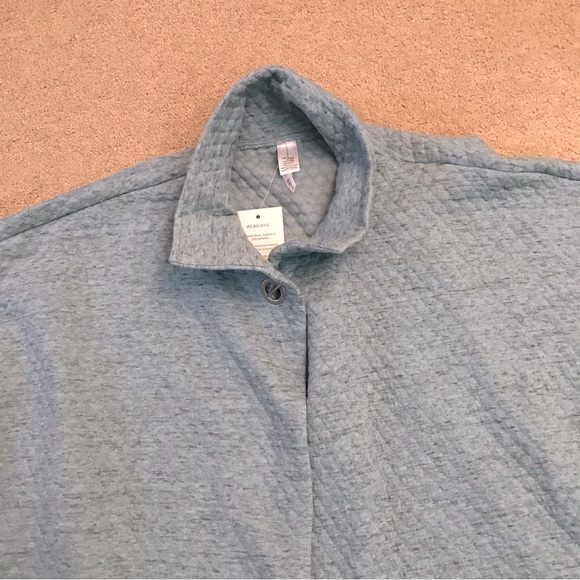 Marla Wynne Oversized Quilted Ottoman Jacket NEW Womens Large Sage Blue Green - Picture 6 of 11